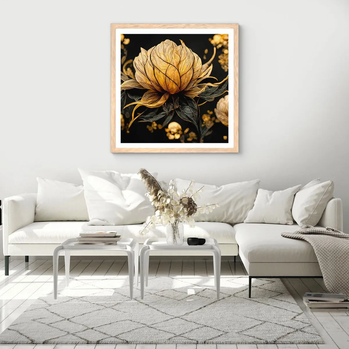 Poster în ramă de stejar deschis - Fragilitate subtilă - 50x50 cm