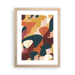 Poster în ramă de stejar deschis - Numai feminitate - 30x40 cm