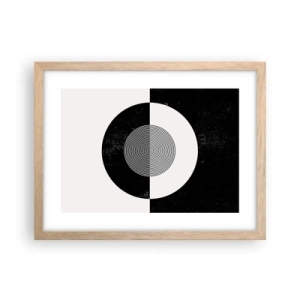 Poster în ramă de stejar deschis - Armonie în alb și negru - 40x30 cm