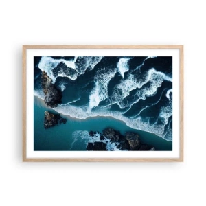 Poster în ramă de stejar deschis - Înfășurate în valuri - 70x50 cm