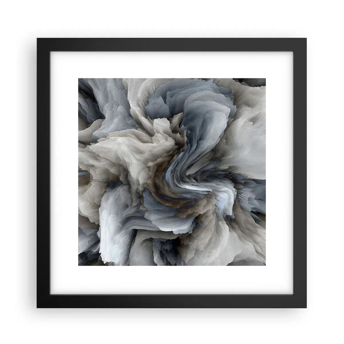 Poster în ramă neagră - Piatră și floare - 30x30 cm