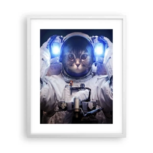 Poster în ramă albă - Houston, aveți o problemă - 40x50 cm