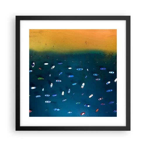 Poster în ramă neagră - Joc de vacanță - 40x40 cm