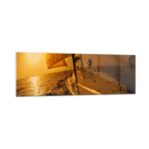 Tablou pe sticlă - O seară aurie după o zi multicoloră - 160x50 cm