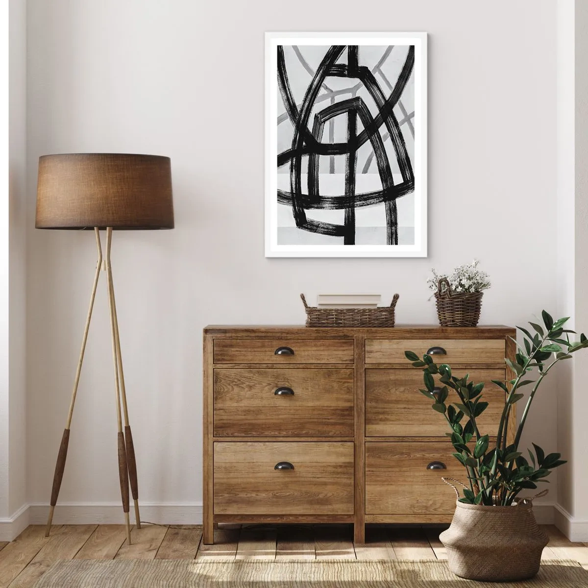 Poster în ramă albă - Construind adâncimea - 70x100 cm