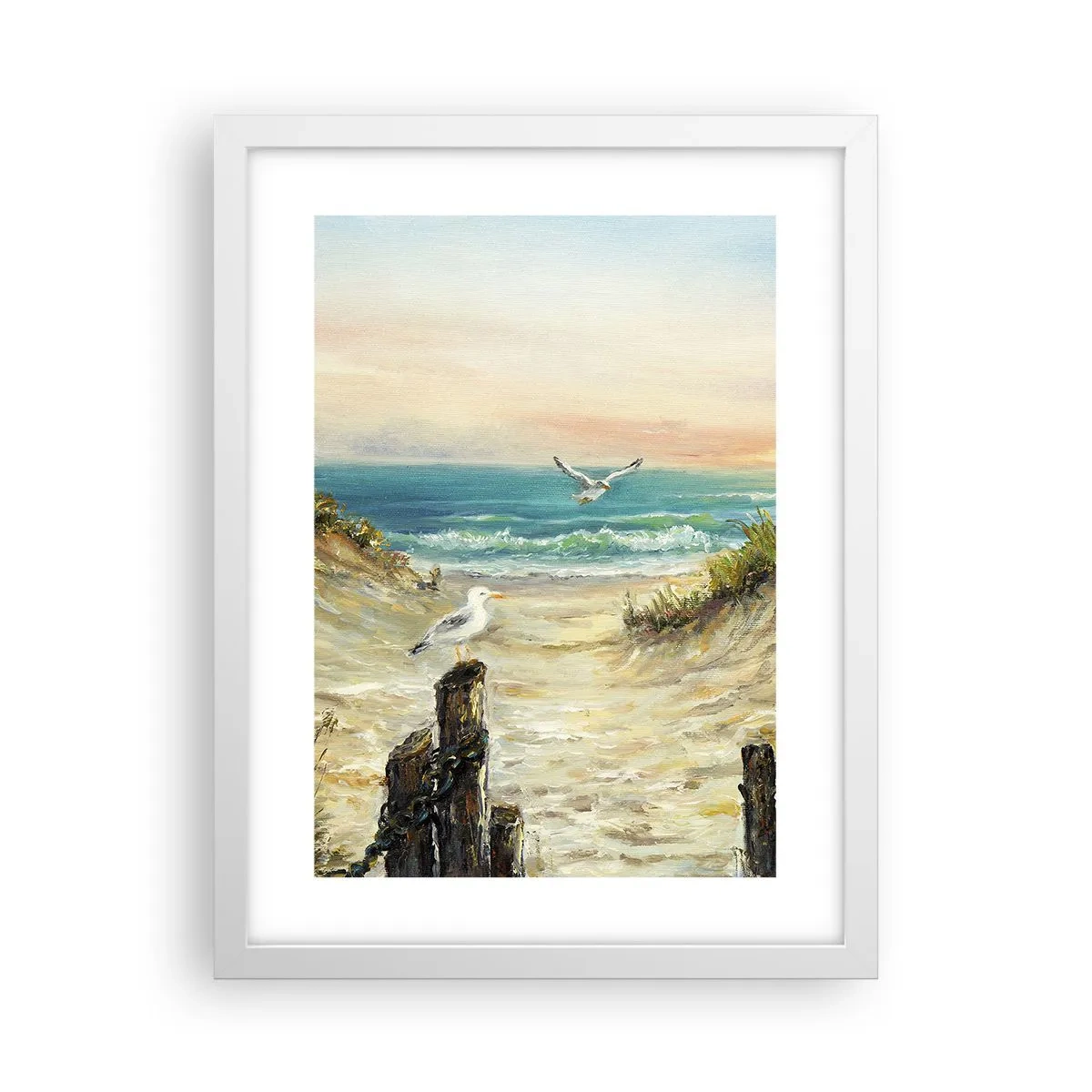 Poster în ramă albă - Retragere fără vânt - 30x40 cm