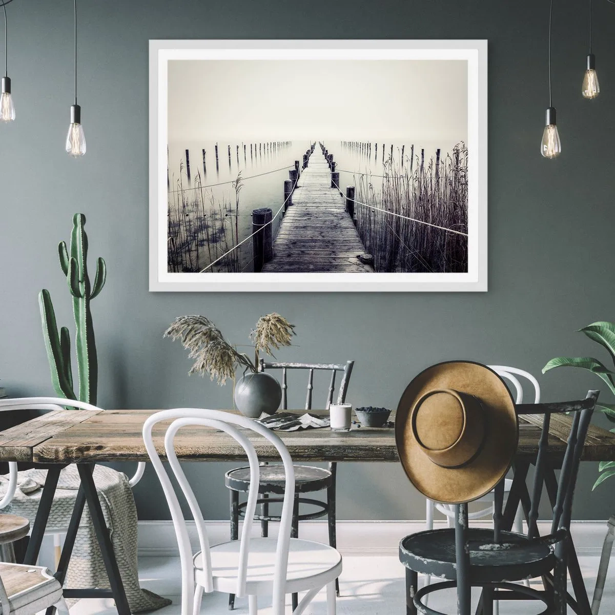 Poster în ramă albă - Scufundă-te în pace - 91x61 cm