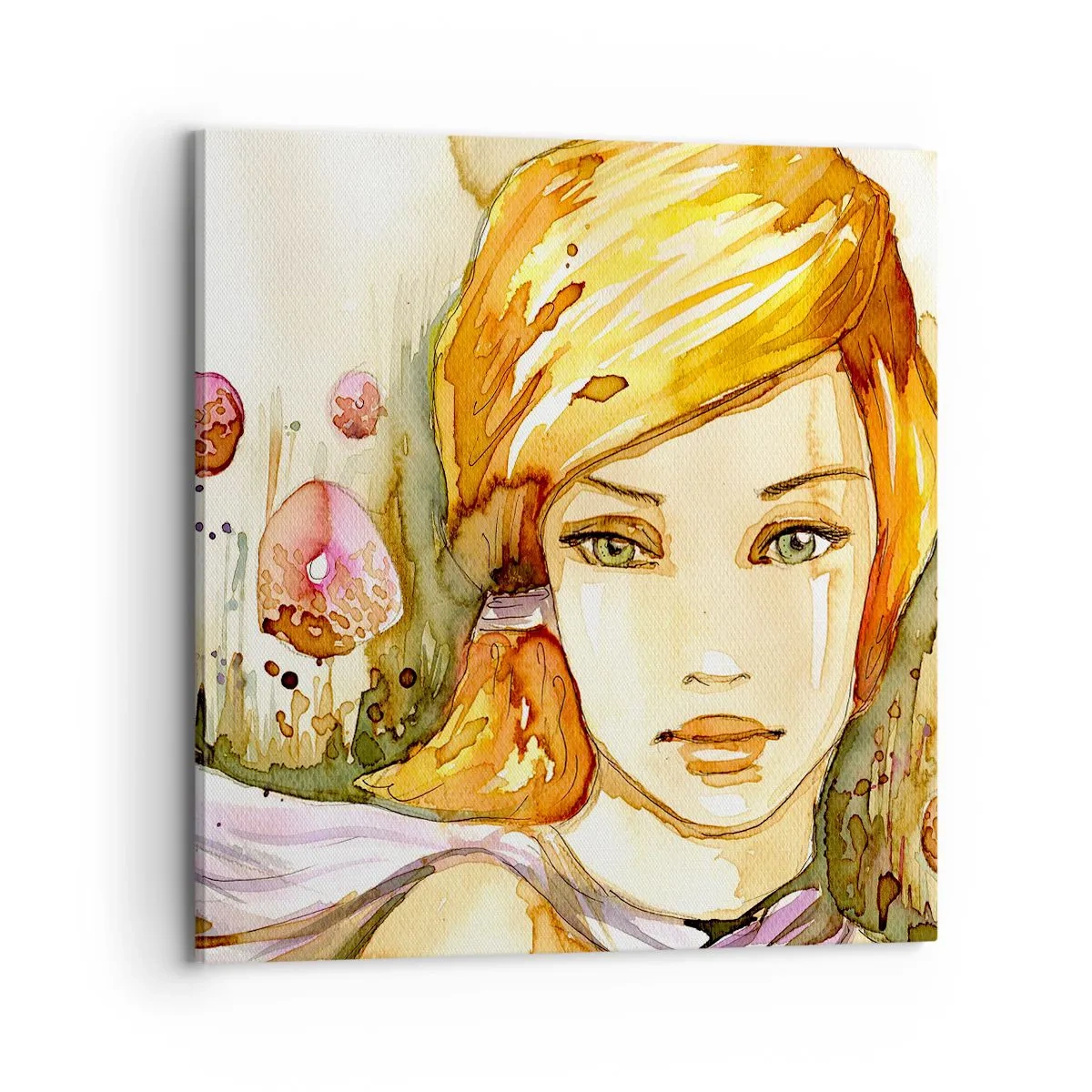 Tablou pe pânză - Privirea de smarald care reduce la tăcere furia - 70x70 cm