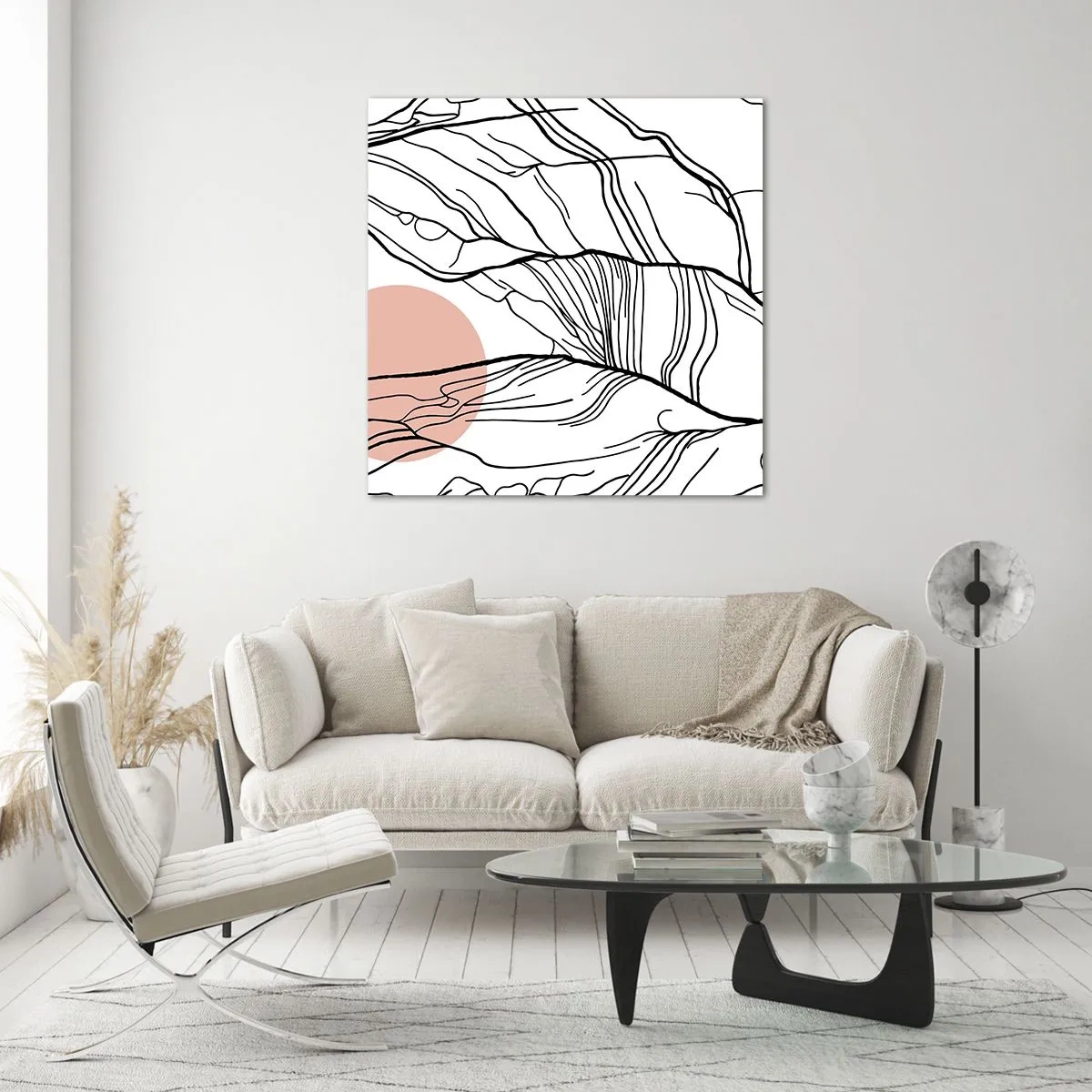 Tablou pe sticlă - Într-o rețea de crengi - 70x70 cm