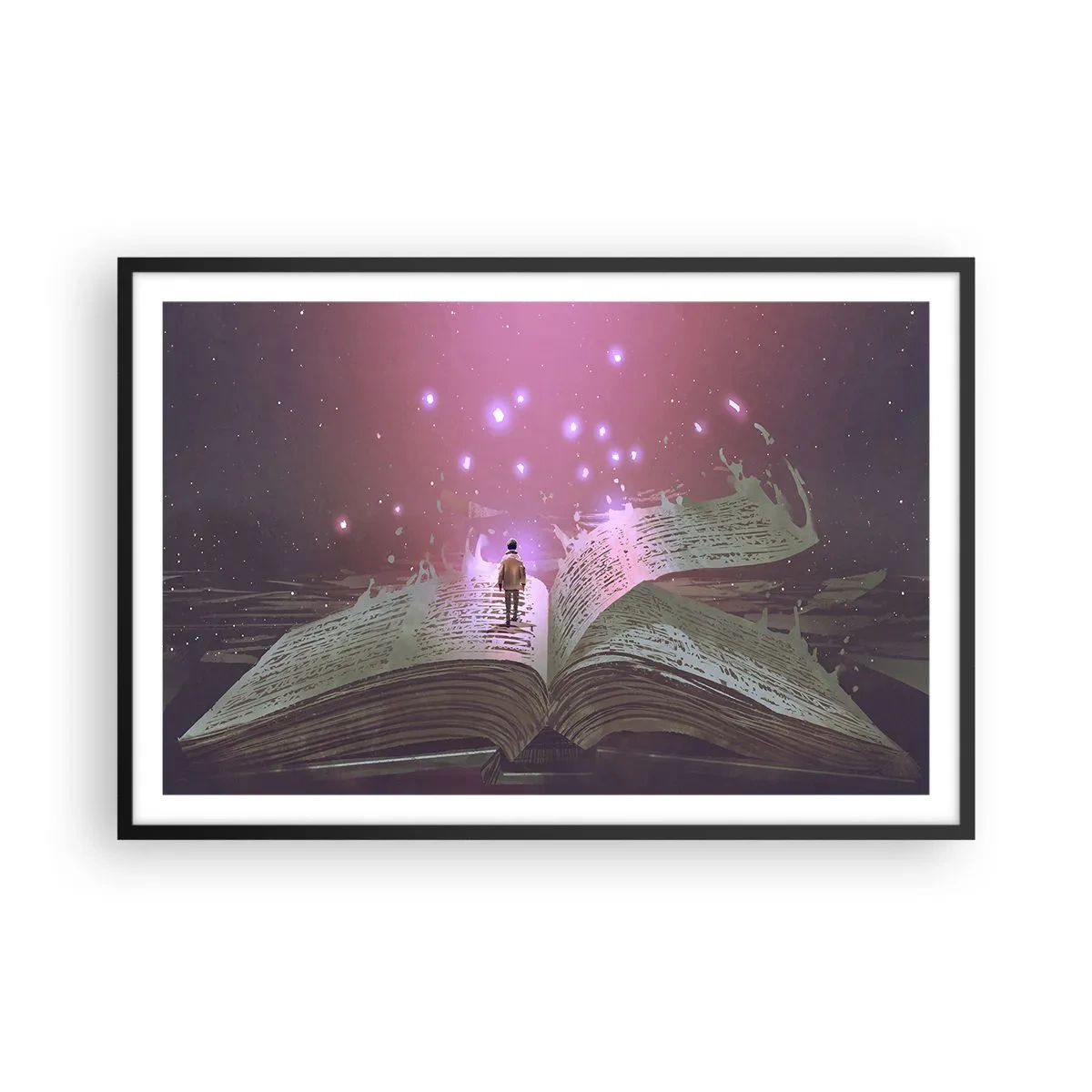 Poster în ramă neagră - O invitație către o altă lume - citiți! - 91x61 cm