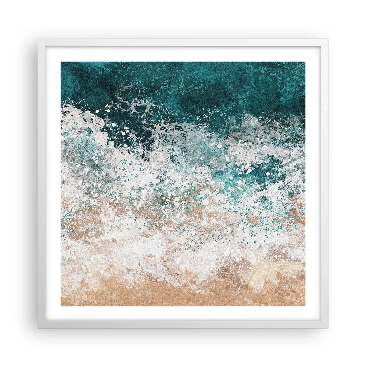 Poster în ramă albă - Povești despre mare - 60x60 cm