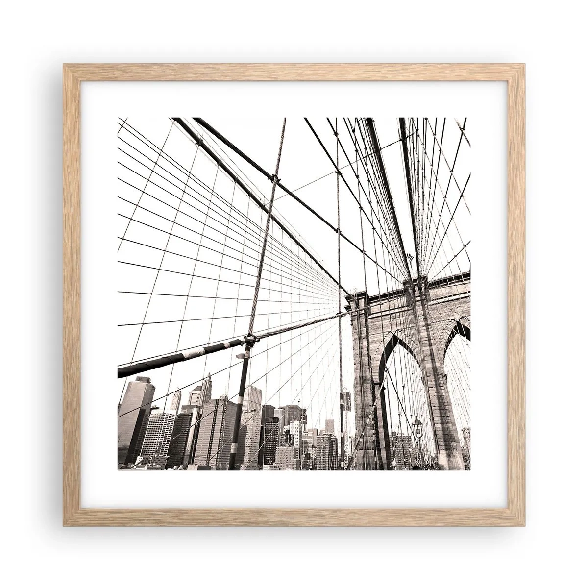 Poster în ramă de stejar deschis - Catedrala din New York - 40x40 cm