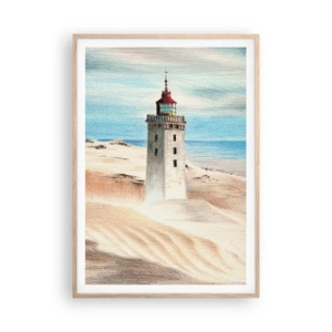 Poster în ramă de stejar deschis - Privind mereu marea - 70x100 cm