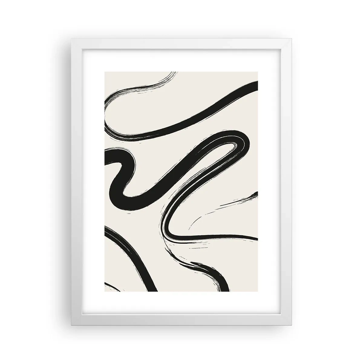 Poster în ramă albă - Capriciu în alb și negru - 30x40 cm