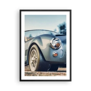 Poster în ramă neagră - O mașină retro clasică pe un fundal neclar - 50x70cm - Pentru că stilul contează - Decorațiune modernă pentru perete pentru living și dormitor ARTTOR