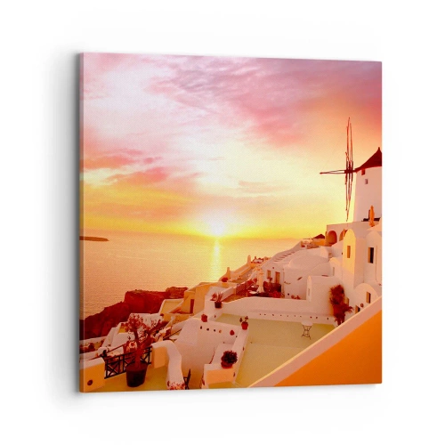 Tablou pe pânză - Dizolvându-se în alb și auriu - 70x70 cm