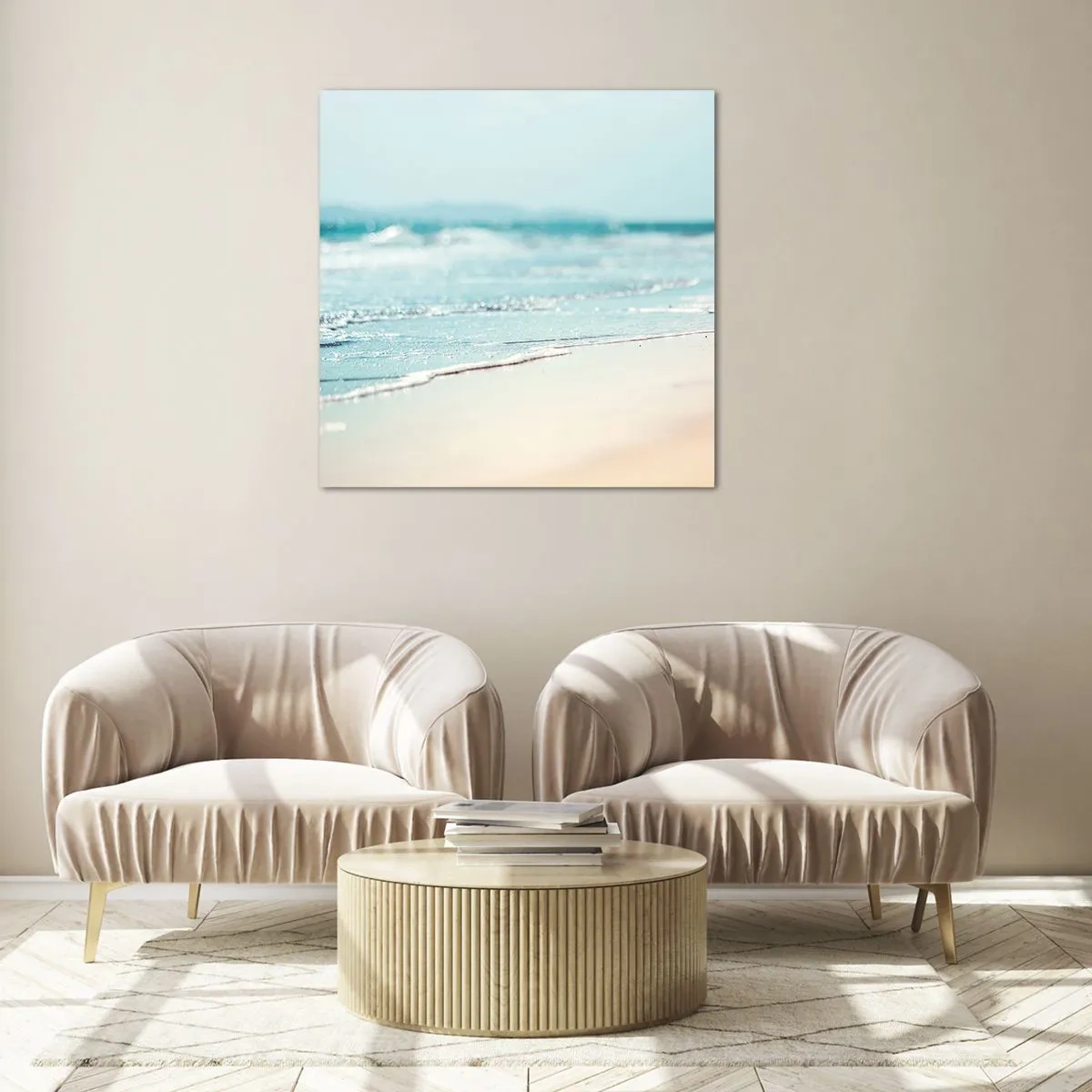 Tablou pe sticlă - Căldură și zgomotul valurilor - 30x30 cm