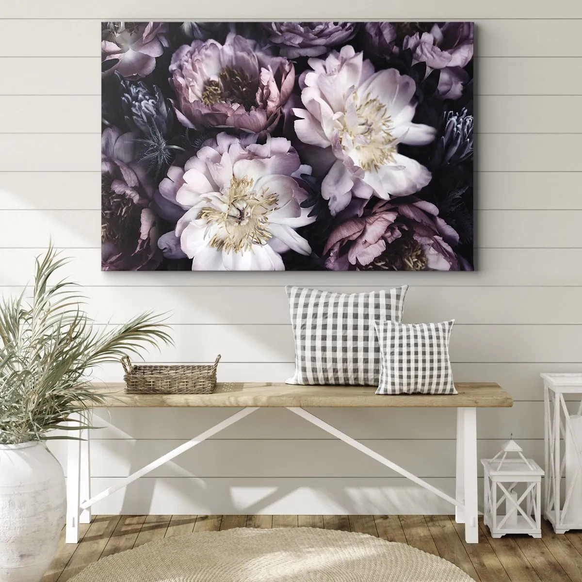 Tablou pe pânză Canvas - Flori în nuanțe pastelate delicate - 70x50cm - Buchet în stil vechi - Decorațiune modernă pentru perete pentru living și dormitor ARTTOR