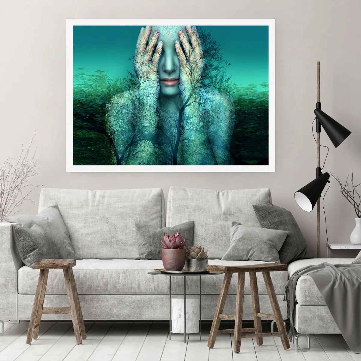 Poster - Scufundată în albastru - 50x40 cm