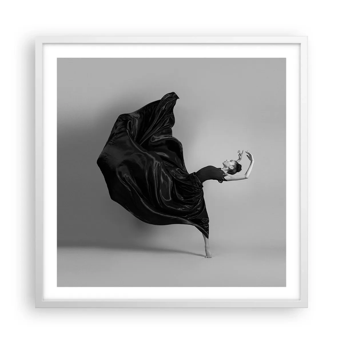 Poster în ramă albă - Înaripată de muzică - 60x60 cm