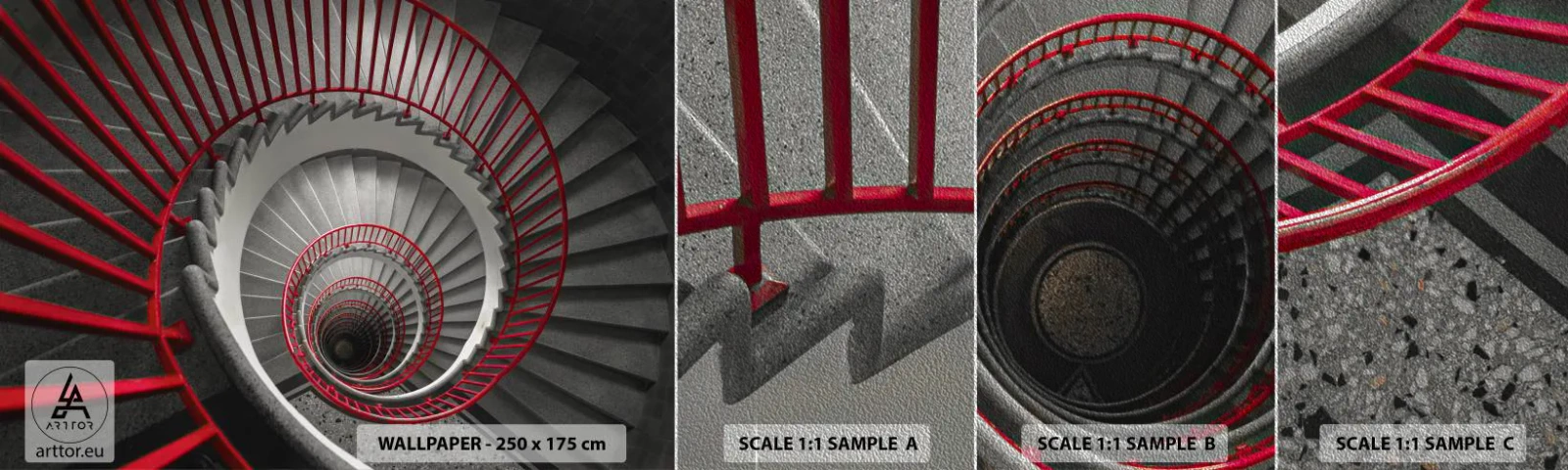 Mostră tapet Premium Sand - Jocuri arhitecturale - Arhitectură, Scări, Industrial - 100x30 cm