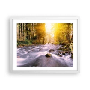 Poster în ramă albă - Malachit în rame de argint și aur - 50x40 cm