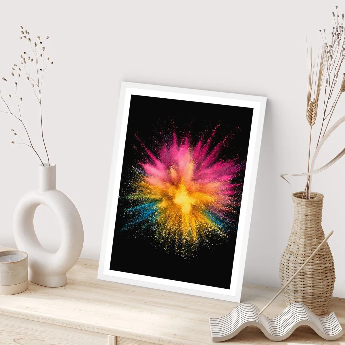 Poster în ramă albă - Nașterea culorii  - 61x91 cm