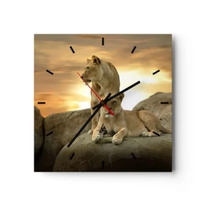 Ceas de perete - Ceas pe sticlă - Maiestate regală - 40x40 cm