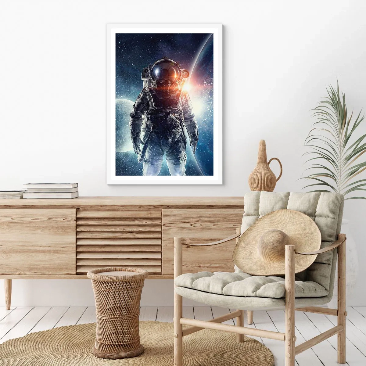 Poster în ramă albă - Aventură spațială - 61x91 cm
