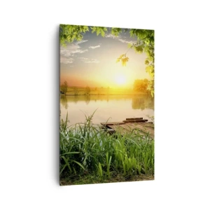 Tablou pe pânză - Peisaj într-un cadru verde - 80x120 cm