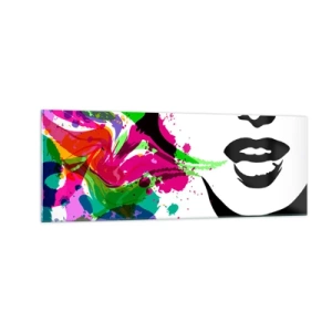 Tablou pe sticlă - O poveste în culorile curcubeului - 140x50 cm