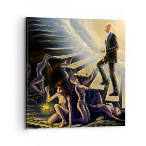 Tablou pe pânză - O călătorie dantescă spre lumină - 70x70 cm