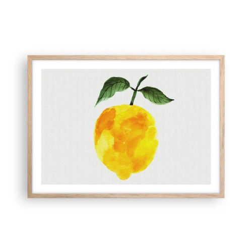 Poster în ramă de stejar deschis - Cum să simțiți gustul soarelui - 70x50 cm