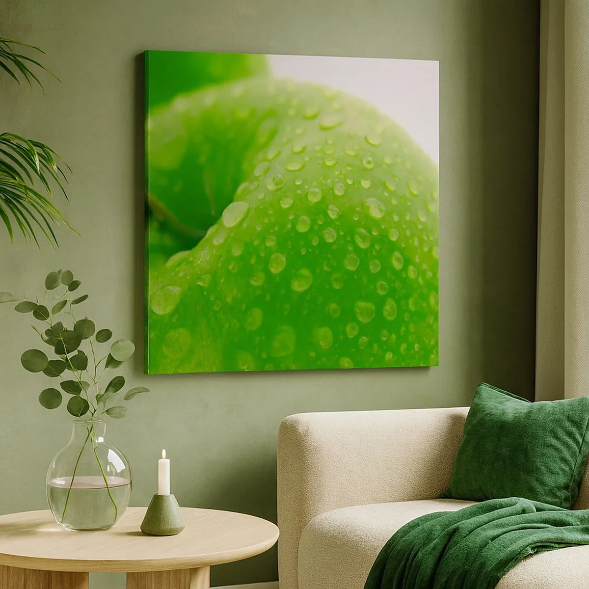Tablou pe pânză - Prospețime verde rece - 30x30 cm