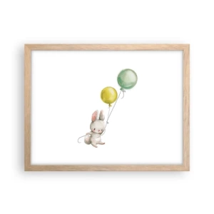 Poster în ramă de stejar deschis - Voi zbura și eu! - 40x30 cm