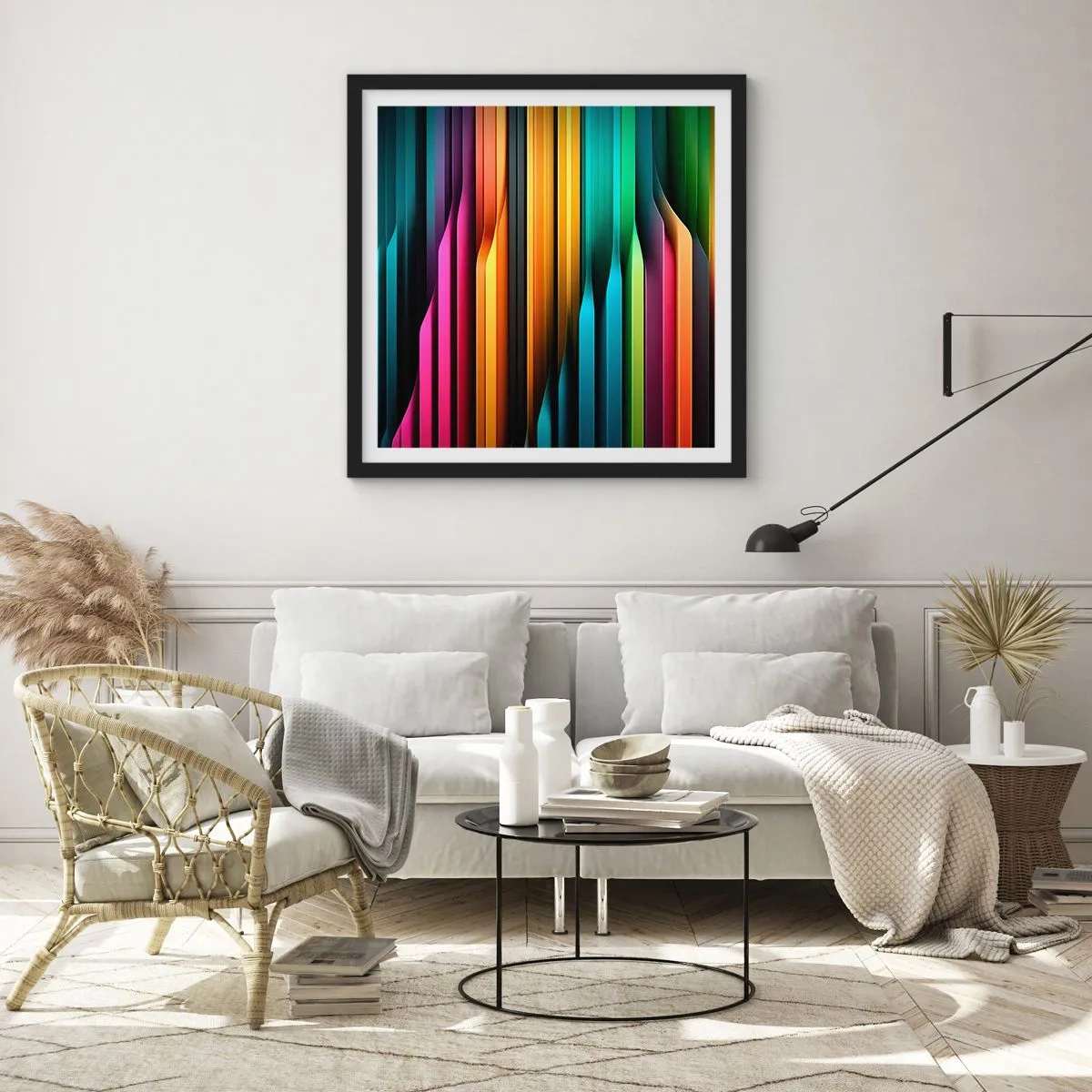 Poster în ramă neagră - Orgă de lumină - 30x30 cm