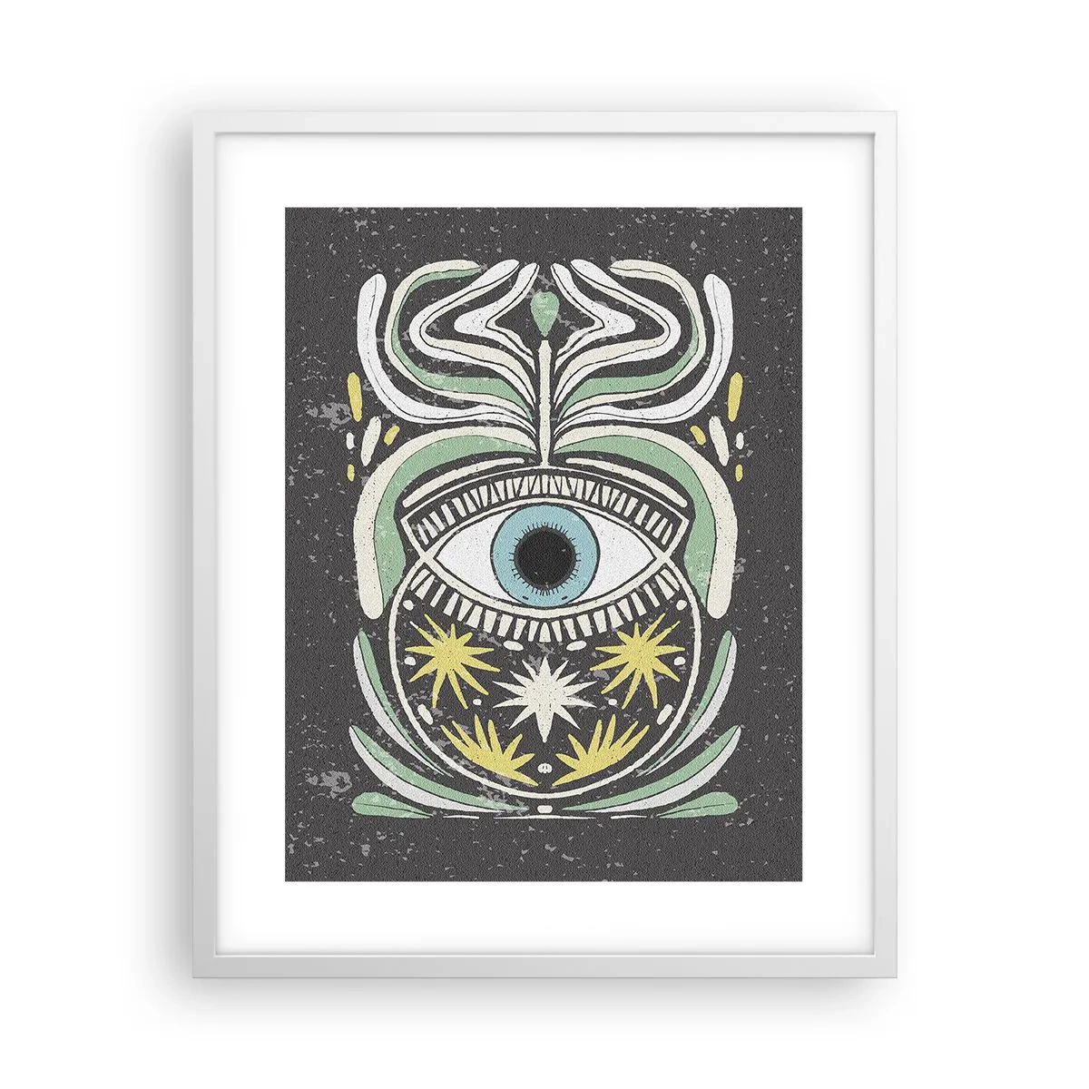 Poster în ramă albă - Ritualuri tribale - 40x50 cm