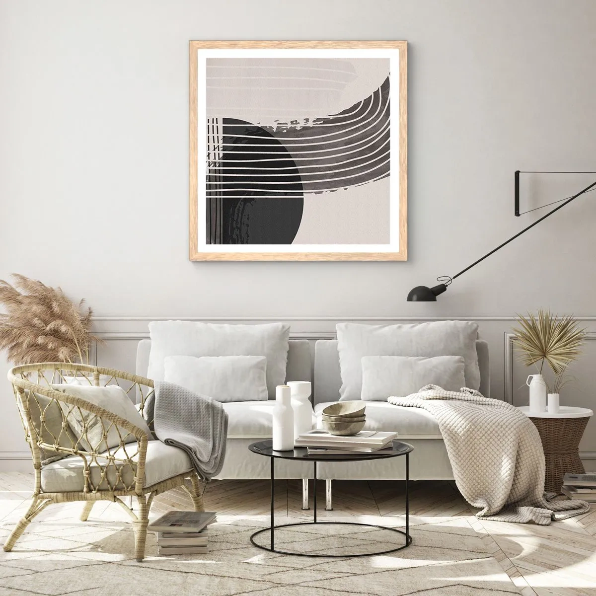 Poster în ramă de stejar deschis - Până acolo și înapoi - 50x50 cm