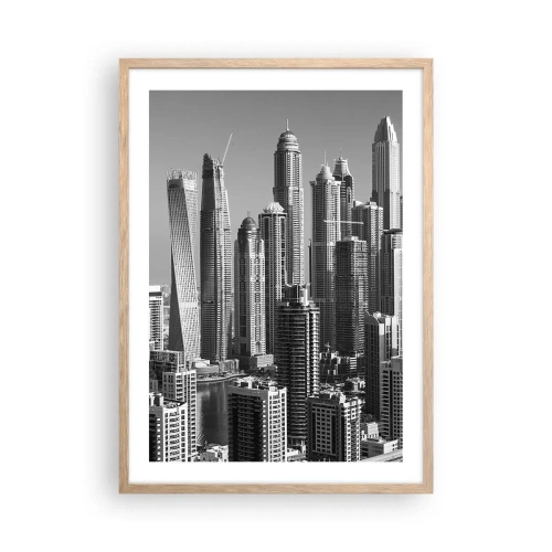 Poster în ramă de stejar deschis - Orașul de deasupra deșertului - 50x70 cm