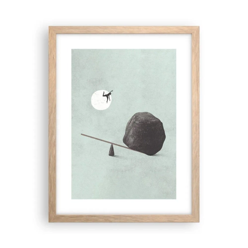 Poster în ramă de stejar deschis - Visul îndeplinit - 30x40 cm