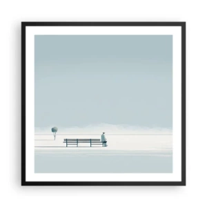 Poster în ramă neagră - Da, aștept. - 60x60 cm