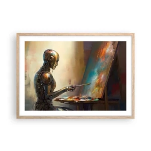 Poster în ramă de stejar deschis - Arta viitorului - 70x50 cm