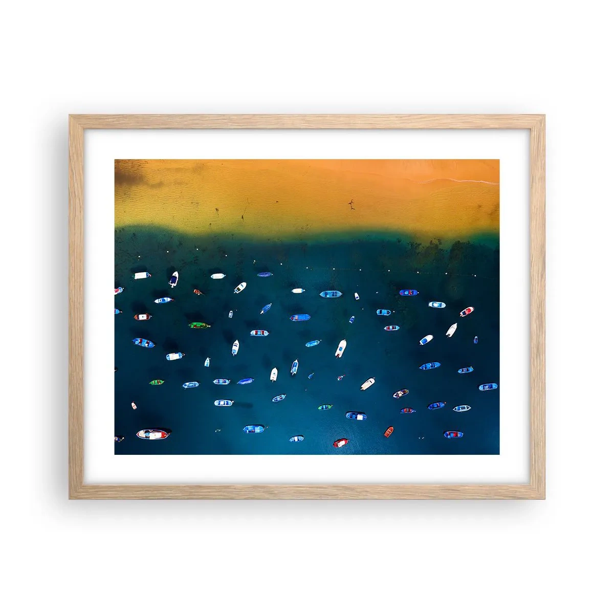 Poster în ramă de stejar deschis - Joc de vacanță - 50x40 cm