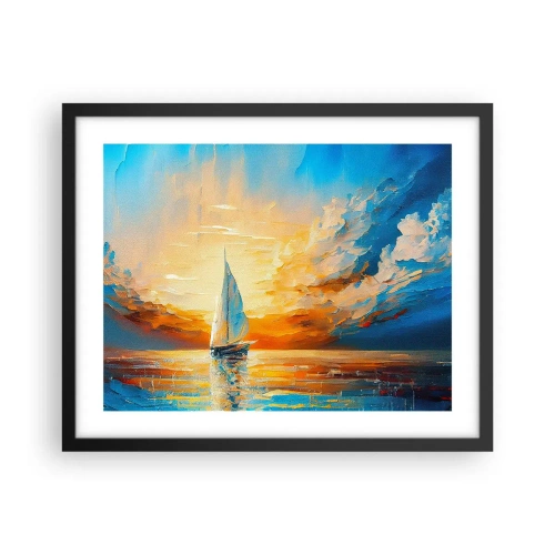 Poster în ramă neagră - Navigare prin aur - 50x40 cm