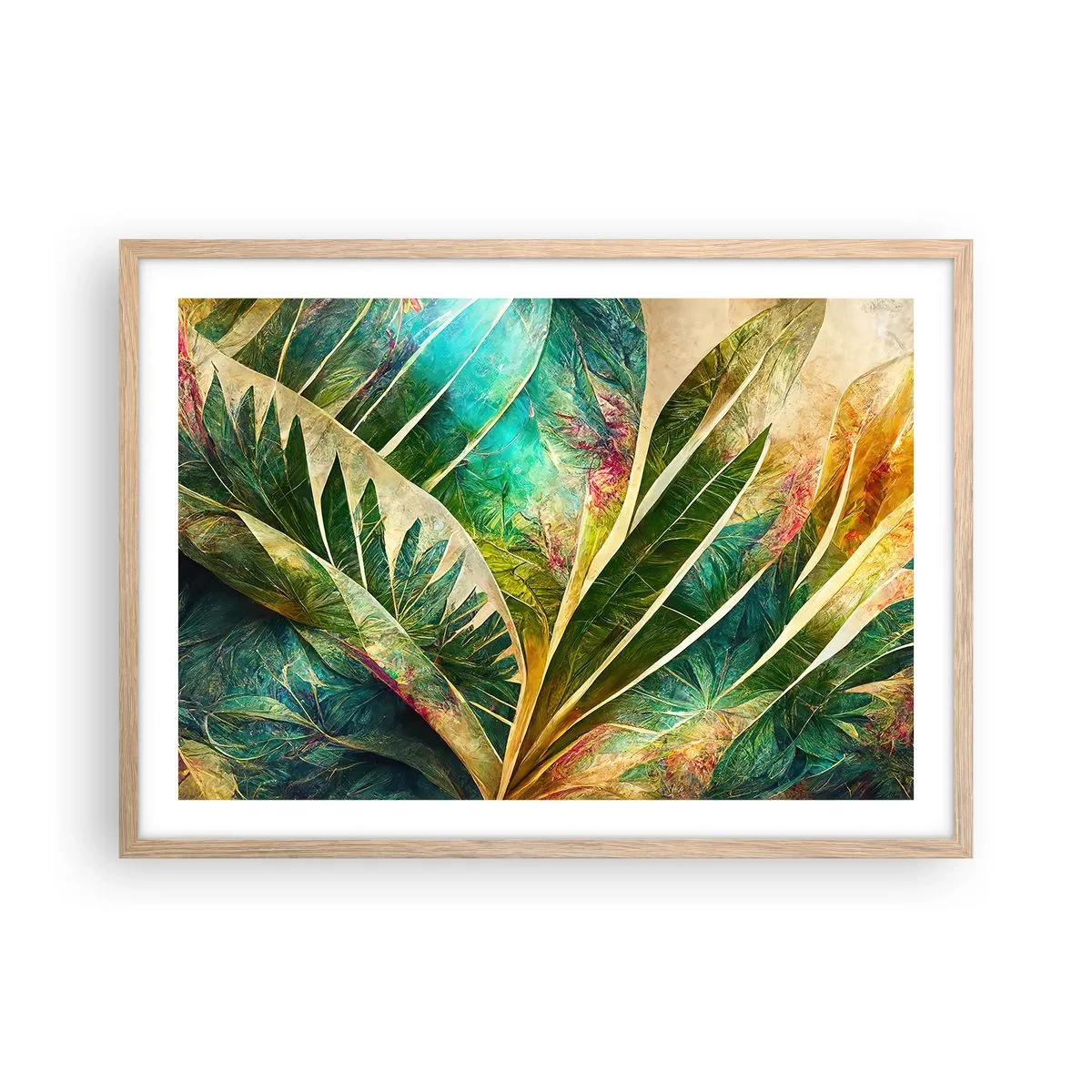 Poster în ramă de stejar deschis - Culorile tropicelor - 70x50 cm