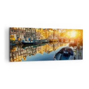 Tablou pe pânză - Dimineața în Amsterdam - 100x40 cm