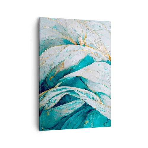 Tablou pe pânză - Abstractul albastru cu motiv auriu - 50x70 cm