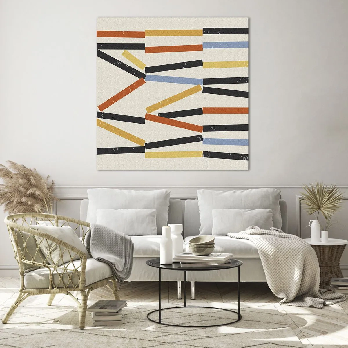 Tablou pe sticlă - Compoziție la nivel - 50x50 cm