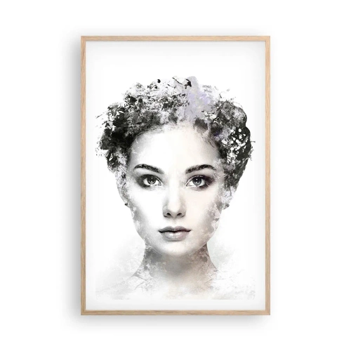 Poster în ramă de stejar deschis - Un portret extrem de elegant - 61x91 cm