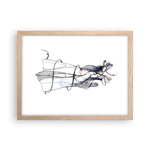 Poster în ramă de stejar deschis - Un studiu al atingerii - 40x30 cm
